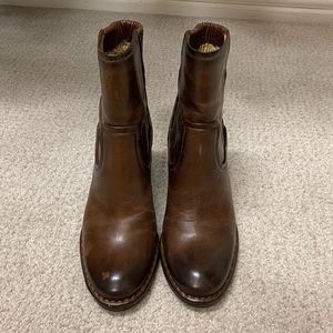 Frye Lucinda Leather Short Boots - Brown  Size 6.5